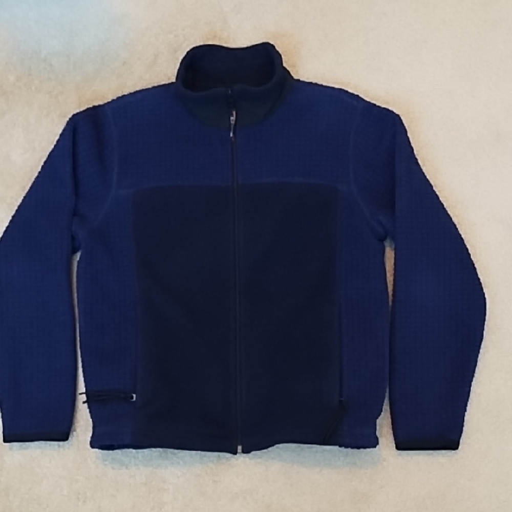 L.L. Bean Vintage Navy Blue Fleece Car Coat Jacket Women's Medium USA Made
